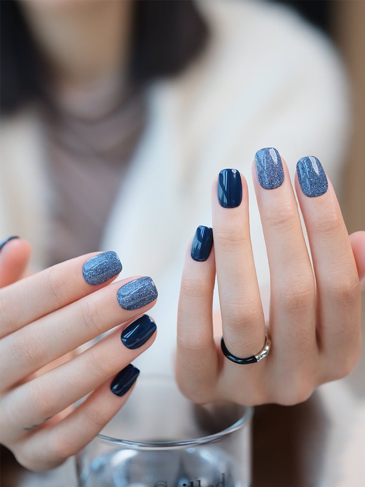Blue Glitter Press on Nails - MISSACO