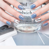 Blue Solid Glitter Press-on Nails - MISSACO