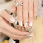 Golden Glitter Press-on Nails - MISSACO